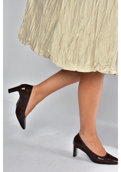 Fox Shoes V820522760 Kahverengi Rustik Kalın Topuklu Kadın Ayakkabı Kahverengi