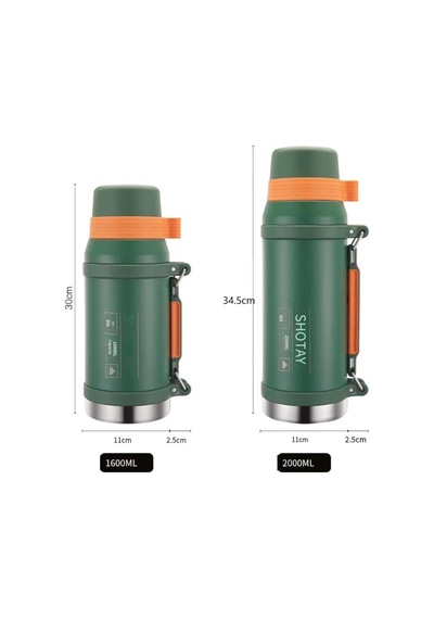 Shotay Çelik Termos Camper Large 1600ml Haki
