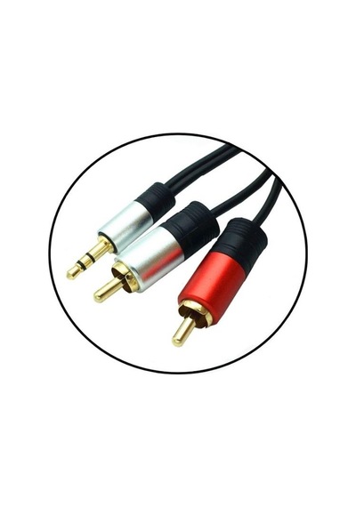 Aux Kablo - Kaliteli - 3.5 Mm Stereo Erkek - 2X Rca Erkek - 5 Met