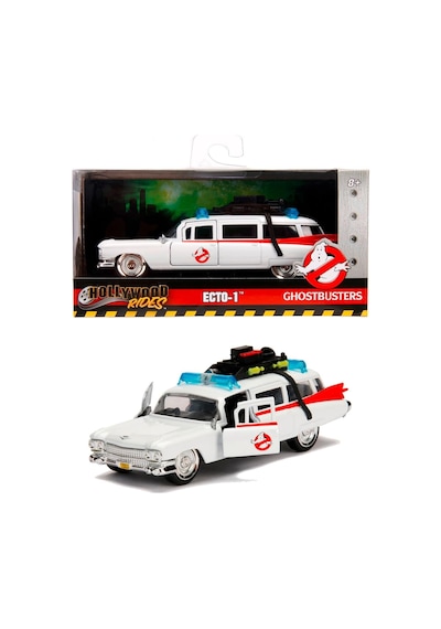 Ghostbusters Ecto-1 Jada 1:32 Die-cast Metal Açılır Kapı Koleksiyon Hayalet Avcıları Arabası 13 Cm