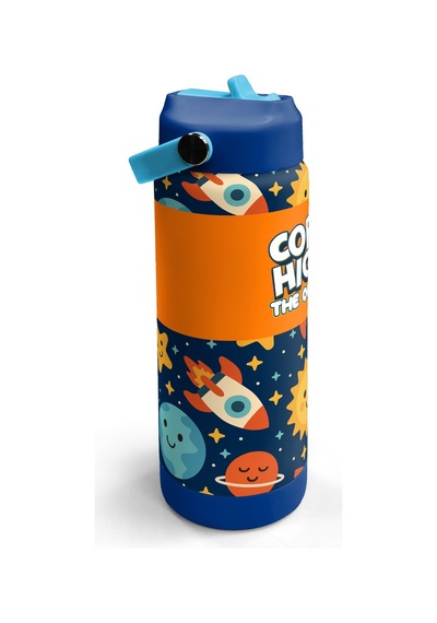 Coral High Lacivert Uzay Desenli Katlanır Ağızlıklı Çelik Termos 650 Ml 38342 Lacivert