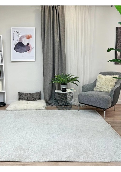 Gümüş Modern Düz Yıkanabilir Antibakteriyel Halı - Yo11500d