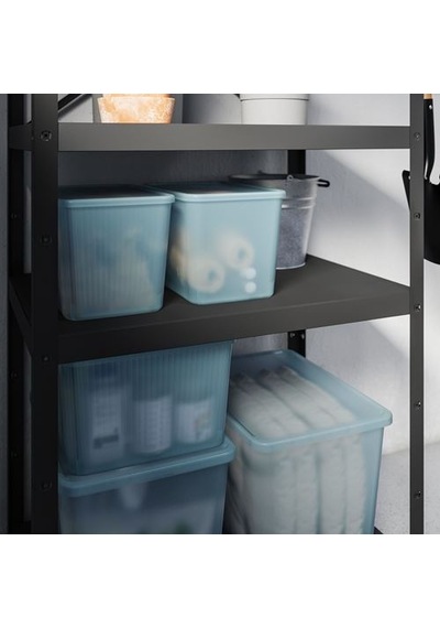 Ikea Rykta Kapaklı Kutu, Şeffaf Gri-mavi, 24x36x23 Cm/14.5 Lt