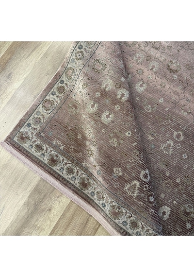 Hoom Rugs Silver 4134 Krem Mürdüm Saçaklı Salon Halısı Silver