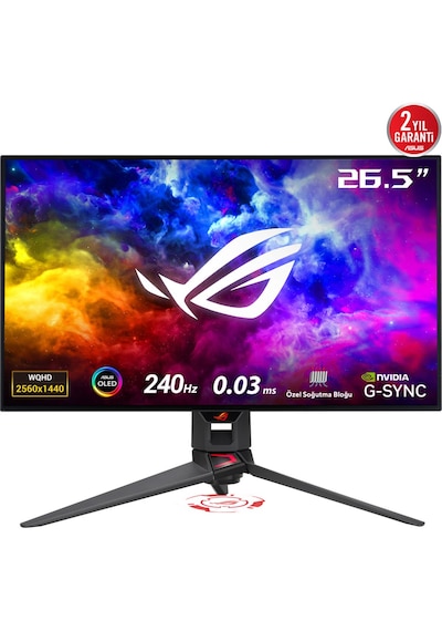 Asus Rog Swift Pg27aqdm 27" 0.03 Ms 2k Pivot 240 Hz Oled Oyuncu Monitörü Teşhir