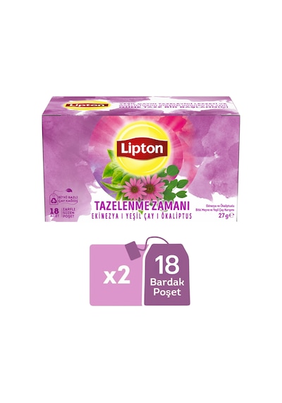 Lipton Tazelenme Zamanı Ekinezya Ve Ökaliptuslu Bitki Ve Meyve Çayı Karışımı 18li X 2 Adet