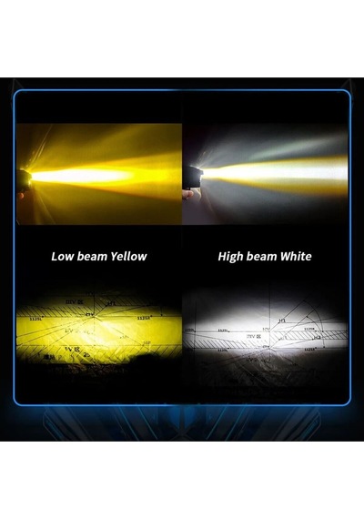 2 Adet Motosiklet 4 Led Lazer Sis Farı Delici Beyaz Sarı Çift Renk Metal Baykuş Led Işık
