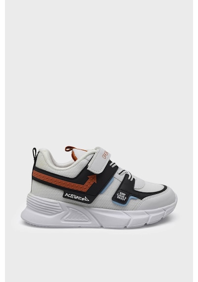 Pepino P-1432 Beyaz Turuncu Unısex Çocuk Çift Cırtlı Sneaker Beyaz Turuncu