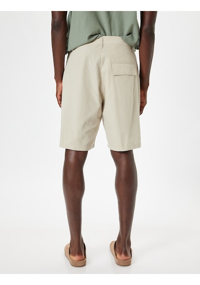 Koton Kumaş Şort Oversize Pileli Chino Düğmeli Cep Detaylı Bej 4sam40179hw Ekru