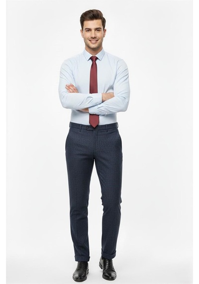 Presto Erkek Slimfit Armürlü Pantolon Lacivert 3193-250 Lacivert