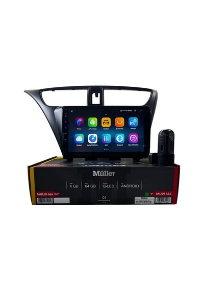 Honda Civic 2012-2017 Müller 4-64 Profesyonel Oem Multimedya 9"
