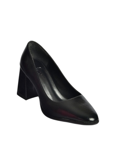 Fox Shoes V676680060 Siyah Rustik Kalın Topuklu Kadın Ayakkabı Siyah