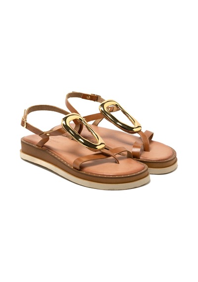146 Camel Sandalet Kadın 26035 Myconian 2025 Greek Sandal Camel
