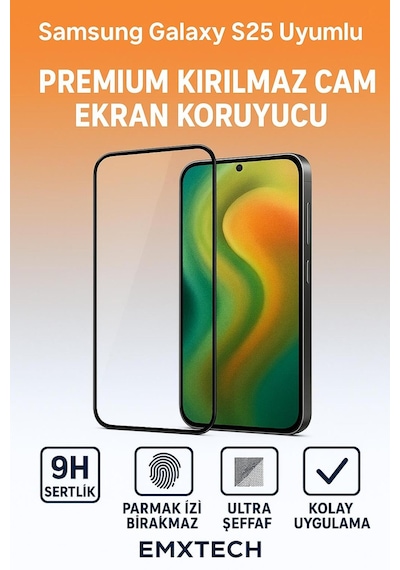 Samsung Uyumlu S25 Premıum Kırılmaz Cam Ekran Koruyucu