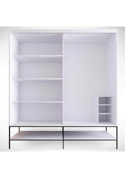 Pasific Home Martin 2 Kapaklı Sürgülü Gardırop Elbise Dolabı Parlak Beyaz 190 CM