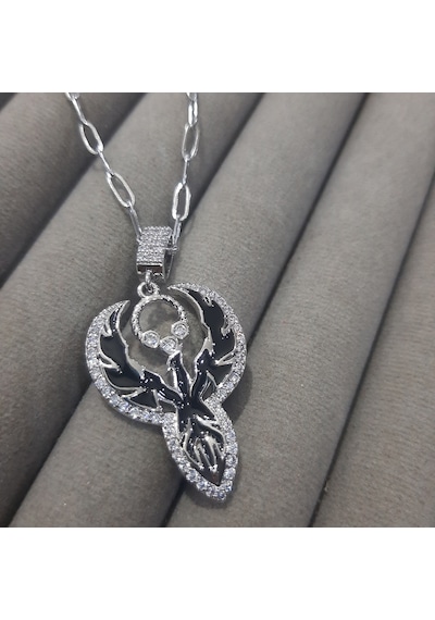 Beren Aksesuar Stainless Steel Unisex Anka Kuşu Çelik Kolye Gümüş