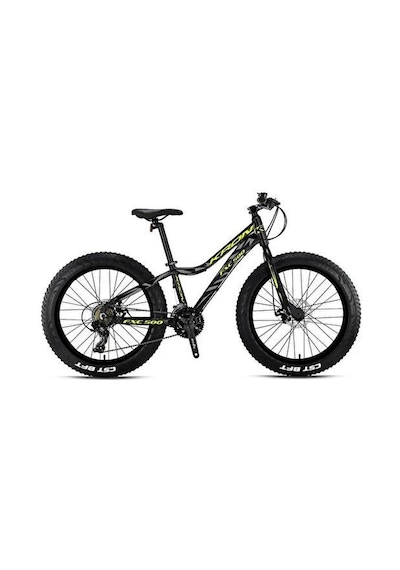 Kron Fxc500 24 Jant 13k 21vites M.disk Fat Bike Mat Siyah Neon Sarı Siyah