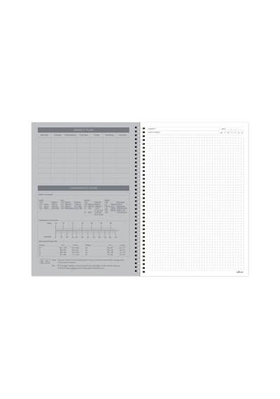 Fines Ofis Defter A4 Spiralli Kareli Gri
