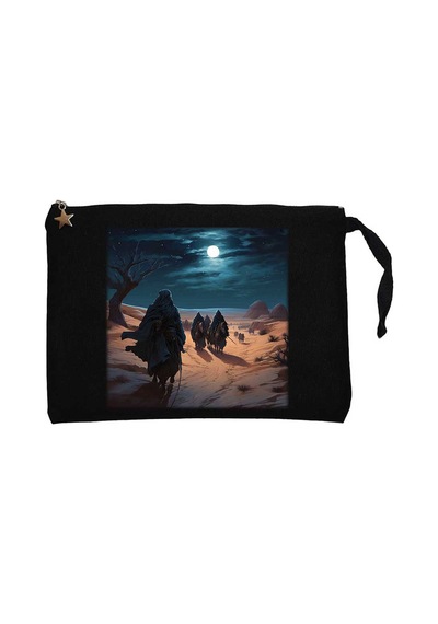 Caravan Advancing İn The Moonlight Siyah Clutch Astarlı Cüzdan / El Çantası