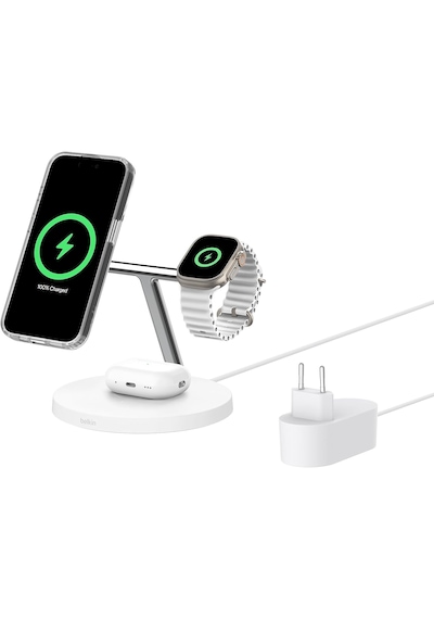 Belkin Boostcharge Pro 3'ü 1 Arada, Qi2 Magsafe Kablosuz Şarj