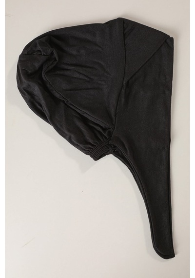 Melodi Scarf Bağlamalı Dikişsiz Çapraz Bone Siyah Siyah
