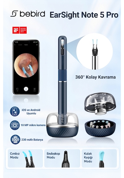 Bebird Earsight Note 5 Pro 10 Mp Hd Kameralı Akıllı Kulak Temizleme Cihazı