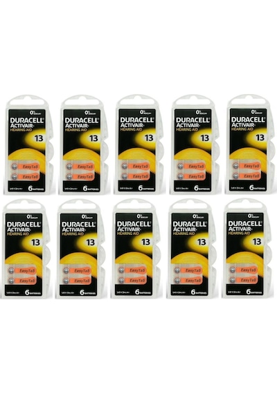 Duracell Activair 13 Numara PR48 İşitme Cihazı Pili 6'lı 10 Paket