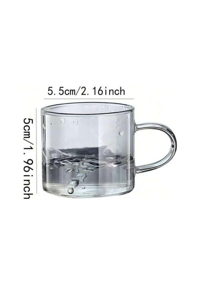 6'li Kulplu Şeffaf Cam Kupa Seti 120 Ml Minimalist Tasarım Çay & Kahve Bardağı Diğer