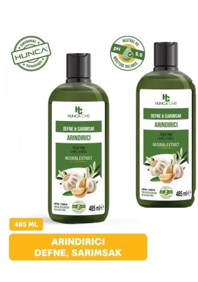 Defne Ve Sarımsaklı Şampuan, Saç Dökülmesine Karşı Yardımcı 485 Ml 2 Li Set Tüm Saç Tipleri