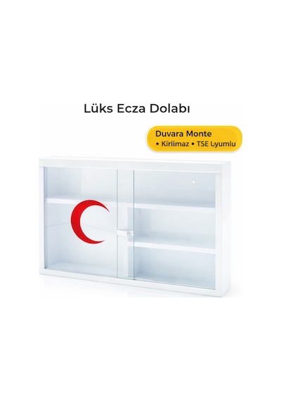 Lüks Plastik Ecza Dolabı 45x30,duvara Monte ,lk Yardım Dolabı Kapaklı İlaç Kutusu,sağlık Dolabı Beyaz
