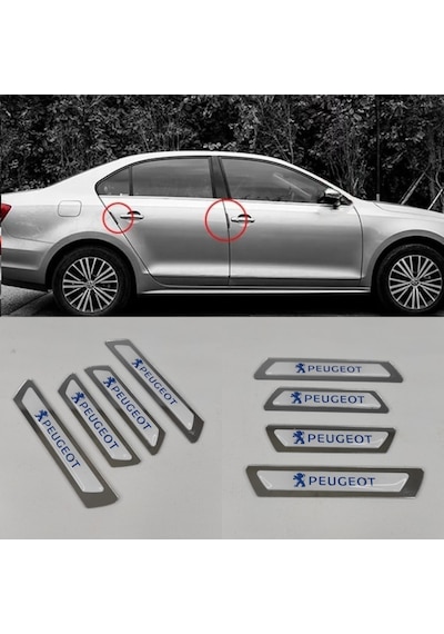 Peugeot 301 Uyumlu Kapı Eşiği + Kapı Koruyucu