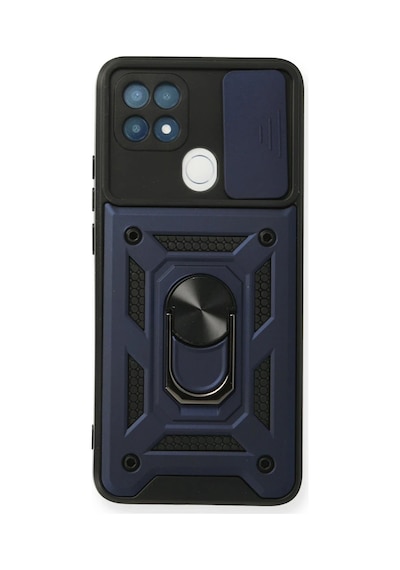 Oppo A15 Kılıf Pars Lens Yüzüklü Silikon - Lacivert 0.2M-Çok Renkli