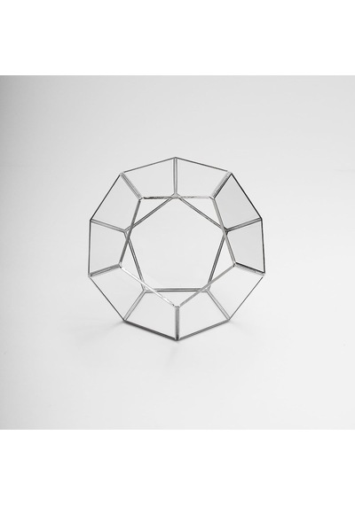 21x21x17cm Gümüş Geometrik Teraryum Cam Fanus Takı Aksesuar Çikolata Kutusu Diğer