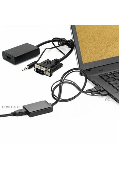 310 Vga To Hdmi Çevirici Dönüştürücü Adaptör Kablosu