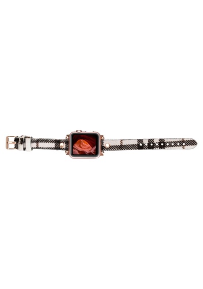 Bloomband Signature Wild Zebra Leather Apple Uyumlu Watch Band - 44/45/46/49mm
