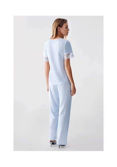 Angbutik Freshness 321 Kadın Sabahlıklı Pijama Takımı mavi