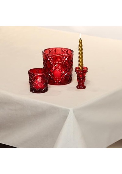 Ekru Pamuklu Masa Örtüsü 140x180 Acı Kahverengi