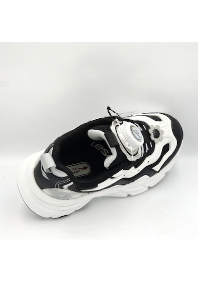 Lescon Jelly Siyah Beyaz Makara Bağcıklı Kız Çocuk Sneaker Spor Ayakkabı