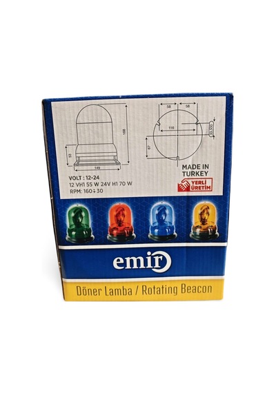 Tepe Lambası Döner Ampullü 12v Sarı Emr 01 Galaksi Tip