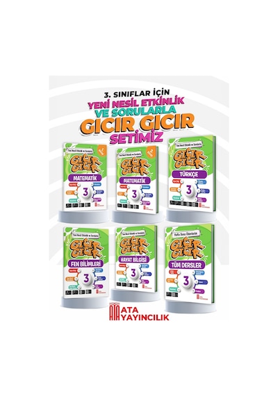 Ata Yayıncılık Gıcır Gıcır Türkçe - Matematik  3. Sınıf 6'Lı Set