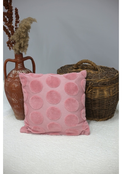 Luna Welsoft Jakarlı Dekoratif Kırlent Kılıfı 43x43 Cm - Ztluna0 Pembe
