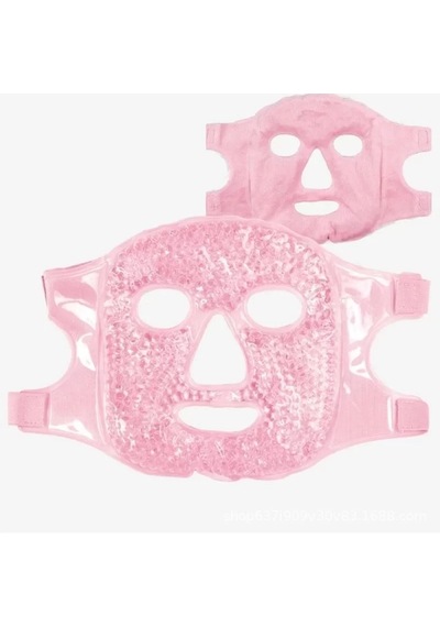 Terapi Jel Yüz Maskesi Soğuk Ve Sıcak Boncuklu Ayarlanabilir Maske Pembe