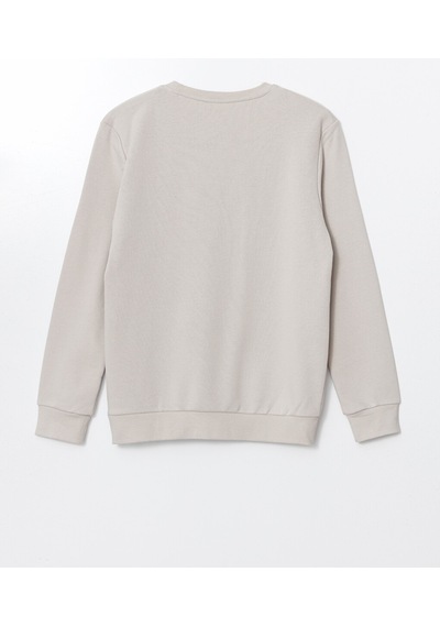 Lcwaıkıkı Basic Gri Bisiklet Yaka Uzun Kollu Erkek Sweatshirt