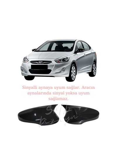 Hyundai Accent Blue Sinyalli Ayna Uymlu Yarasa-Batman Ayna Kapağı