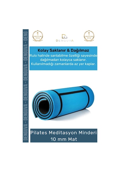 Yogamatı Taşıma Askılı Dayanıklı Uzun Ömürlü Konfor Serisi Meditasyon Minderi 10 Mm Mat Çok Renkli