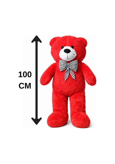 100 Cm Peluş Ayıcık Peluş Ayı Hediyelik Peluş Oyuncak Sevgiliye Kırmızı
