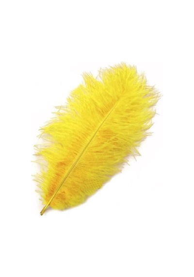 Kuzey Oyuncak 3 Adet Büyük Boy 35 Cm Sarı Deve Kuşu Tüyü Vıp Yellow Ostrıch Feather Büyük Dekor Sarı Kuş Tüyü 5+