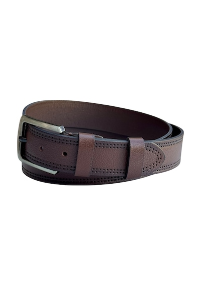 Süzer Deri 4 Cm. Spor Model Hakiki Deri Kenarları Dikişli Erkek Kemer Kahverengi