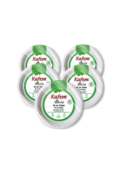 Kafem Ekolojik Karton Tabak 16 Cm 25 Li X 5 Paket