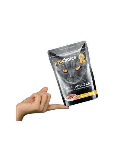 Yetişkin Kediler İçin, Tahılsız, Jöle İçinde Tavuk Ve Ciğer Parça Etli Yaş , 85 G X 24 Adet